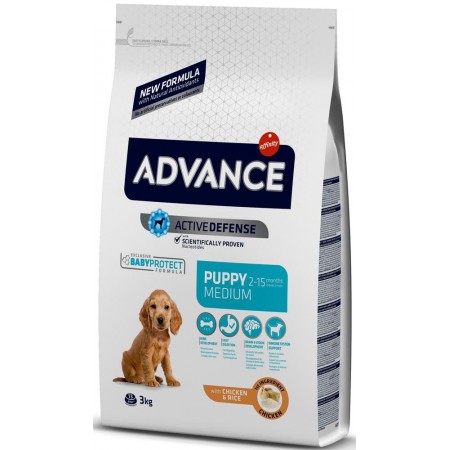 Advance Dog Medium Puppy Chicken and Rice КУРИЦА корм для щенков средних пород 3 кг (507319)